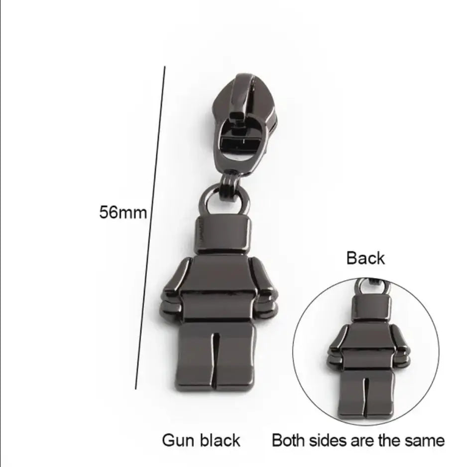 Zipper kleiner Roboter Gold - Reißverschluss Schieber Gr.5