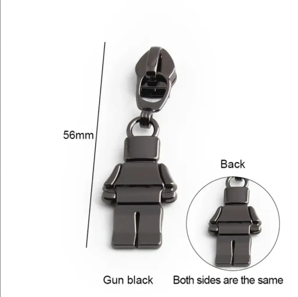 Zipper kleiner Roboter Gold - Reißverschluss Schieber Gr.5
