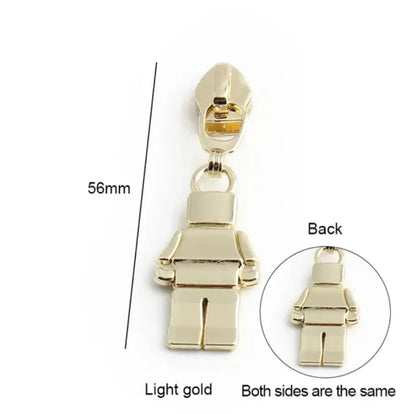 Zipper kleiner Roboter Gold - Reißverschluss Schieber Gr.5