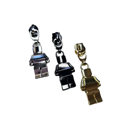 Zipper kleiner Roboter Gold - Reißverschluss Schieber Gr.5
