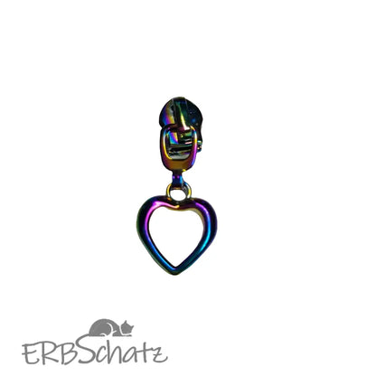 Zipper kleines Herz Rainbow - Reißverschluss Schieber Gr.5