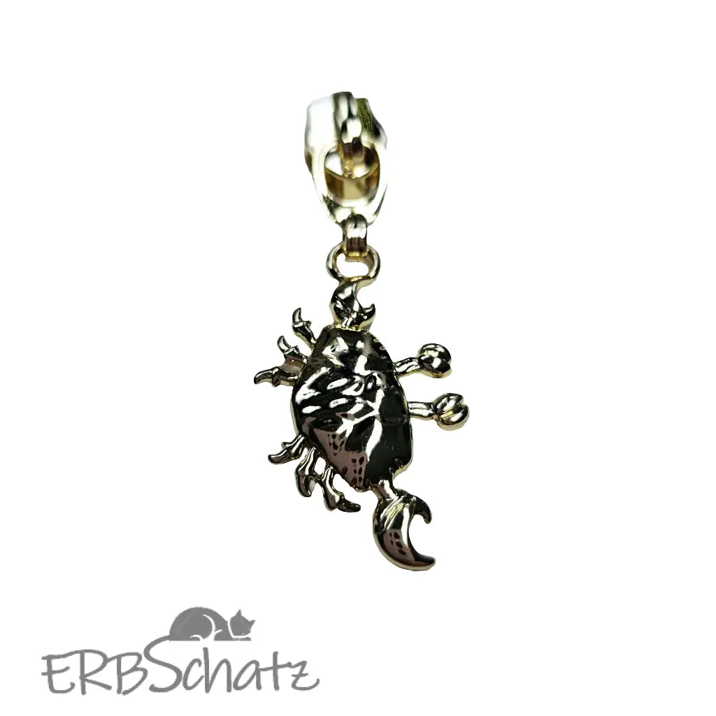 Zipper Krebs Gold - Reißverschluss Schieber Gr.5