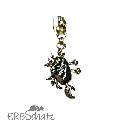 Zipper Krebs Gold - Reißverschluss Schieber Gr.5