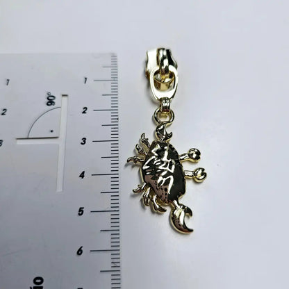 Zipper Krebs Gold - Reißverschluss Schieber Gr.5