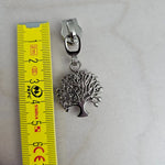 Zipper Lebensbaum Silber - Reißverschluss Schieber Gr.5