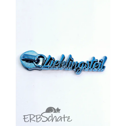Zipper ’Lieblingsteil’ Metallicfarben - Blue