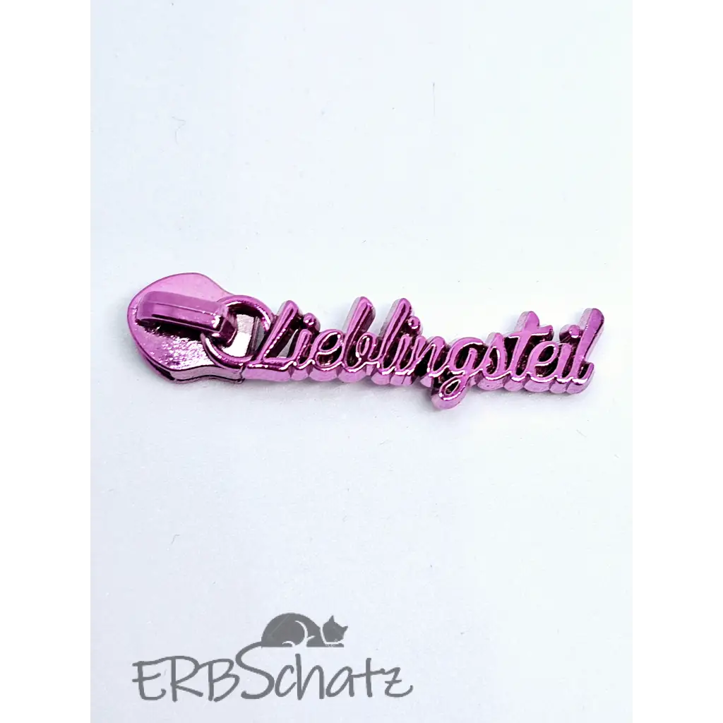 Zipper ’Lieblingsteil’ Metallicfarben - Pink