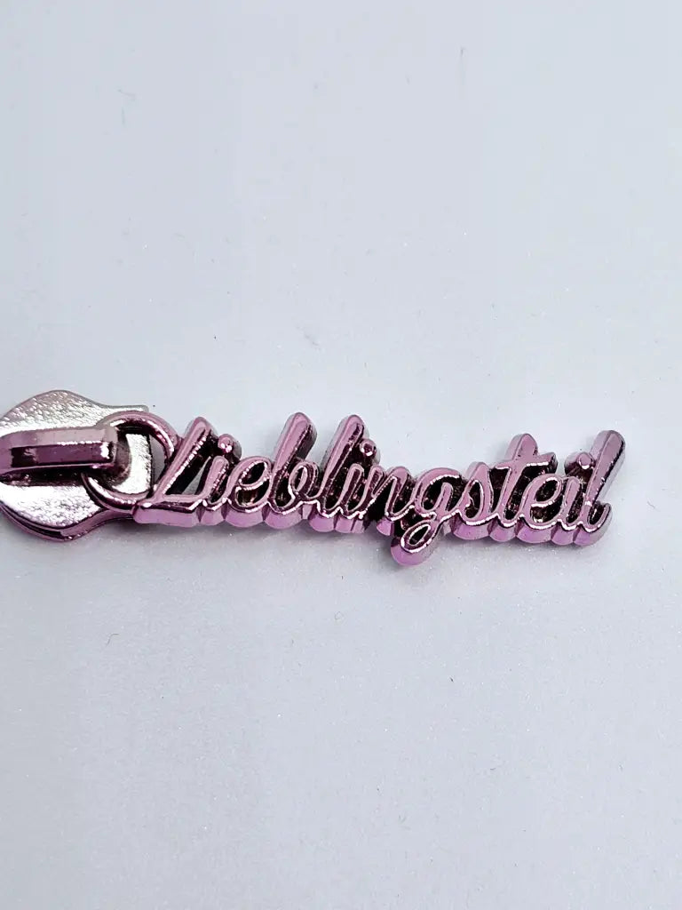 Zipper ’Lieblingsteil’ Metallicfarben Lila - Reißverschluss