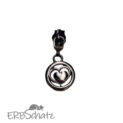 Zipper Lovely Heart Rainbow - Reißverschluss Schieber Gr.5