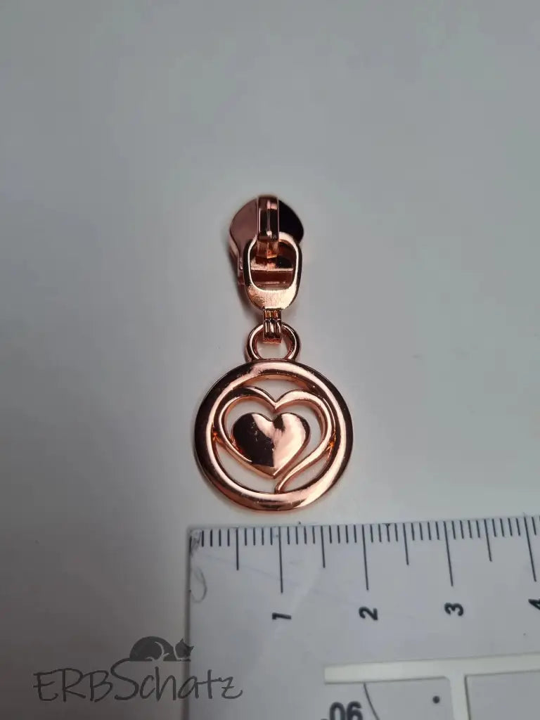 Zipper Lovely Heart Rainbow - Reißverschluss Schieber Gr.5