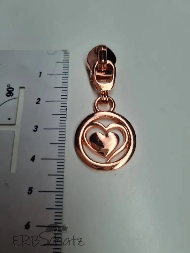 Zipper Lovely Heart Rainbow - Reißverschluss Schieber Gr.5