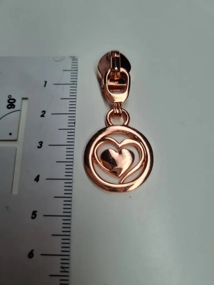 Zipper Lovely Heart Rainbow - Reißverschluss Schieber Gr.5