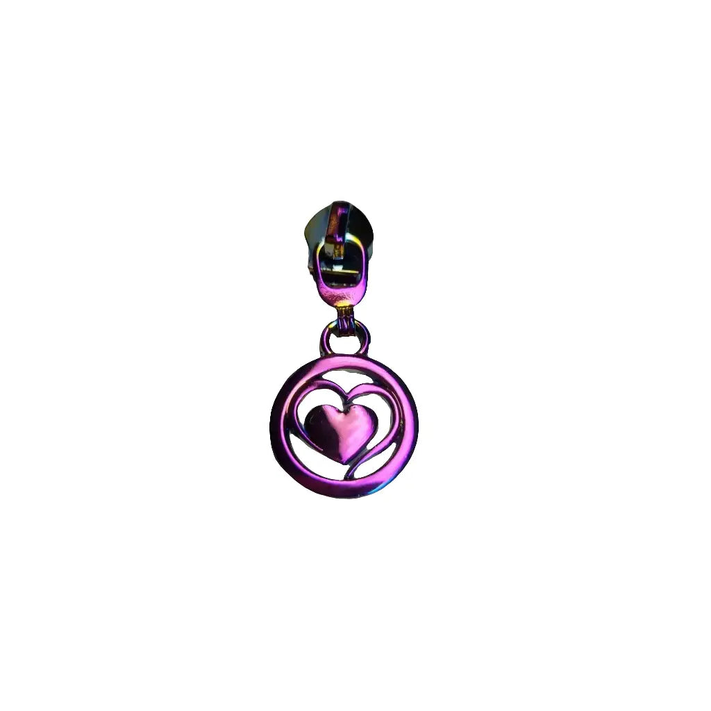 Zipper Lovely Heart Rainbow - Reißverschluss Schieber Gr.5