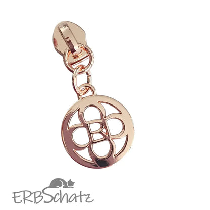 Zipper Luxury Circle Gold - Reißverschluss Schieber Gr.5