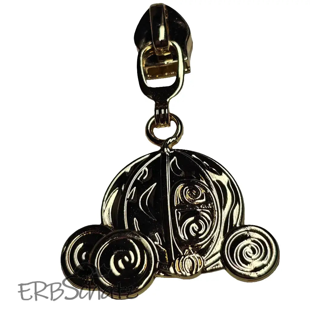 Zipper Märchenkutsche Gold - Reißverschluss Schieber Gr.5