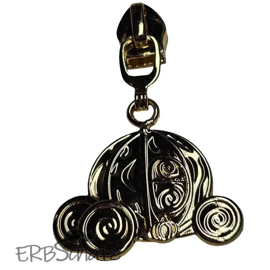 Zipper Märchenkutsche Gold - Reißverschluss Schieber Gr.5