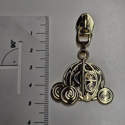 Zipper Märchenkutsche Gold - Reißverschluss Schieber Gr.5