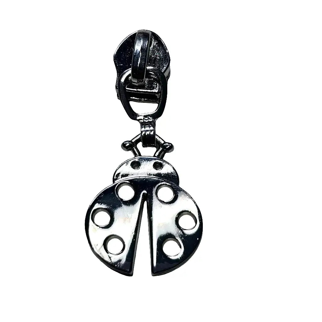 Zipper Marienkäfer Gun Metal - Reißverschluss Schieber Gr.5