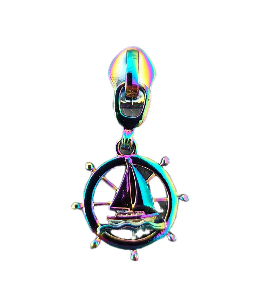 Zipper Maritim Regenbogen - Reißverschluss Schieber Gr.5
