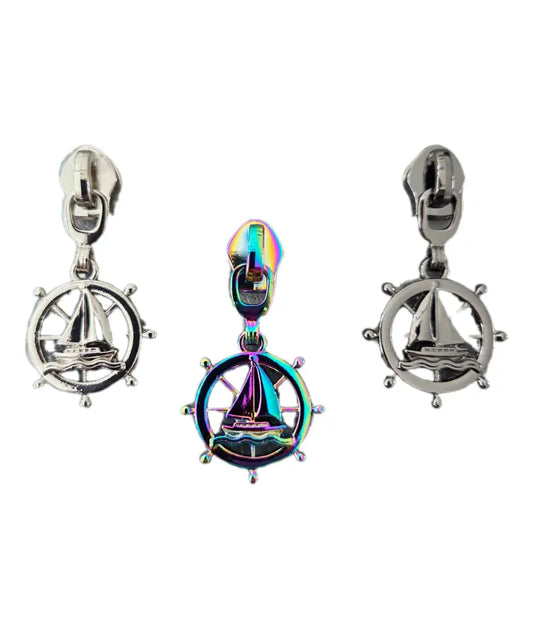 Zipper Maritim Regenbogen - Reißverschluss Schieber Gr.5
