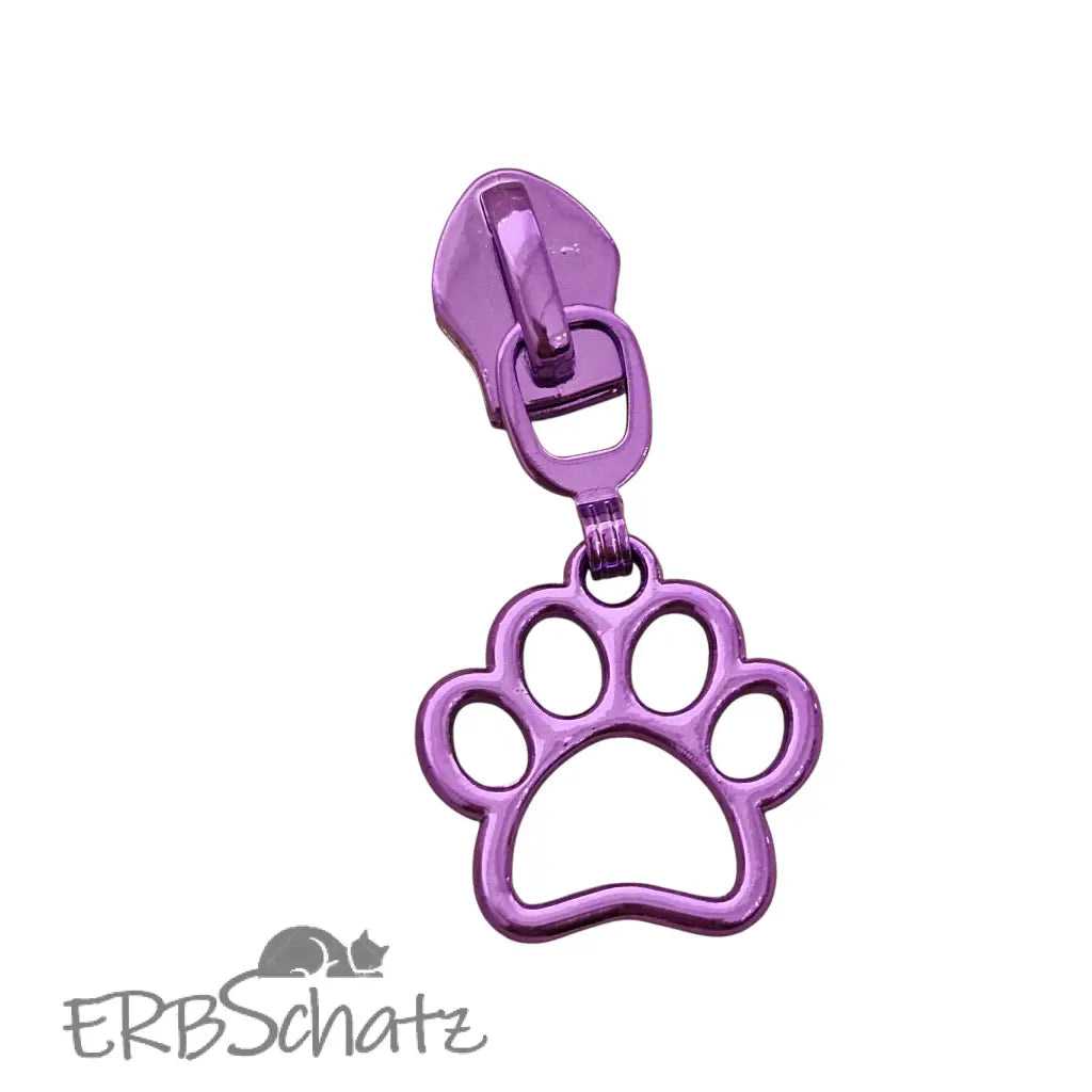 Zipper Mini Pfote Metallic colours - Purple