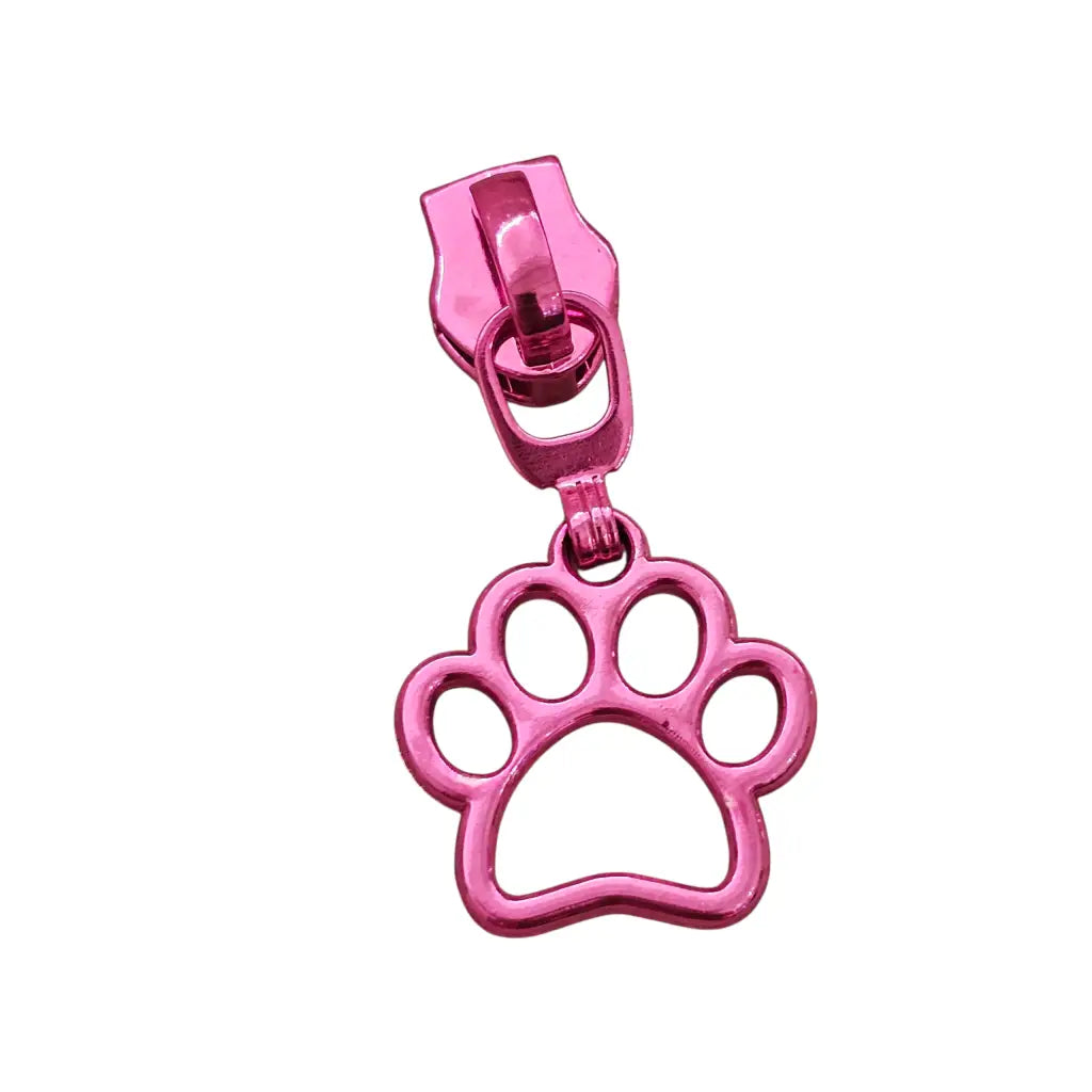 Zipper Mini Pfote Metallic colours Pink - Reißverschluss
