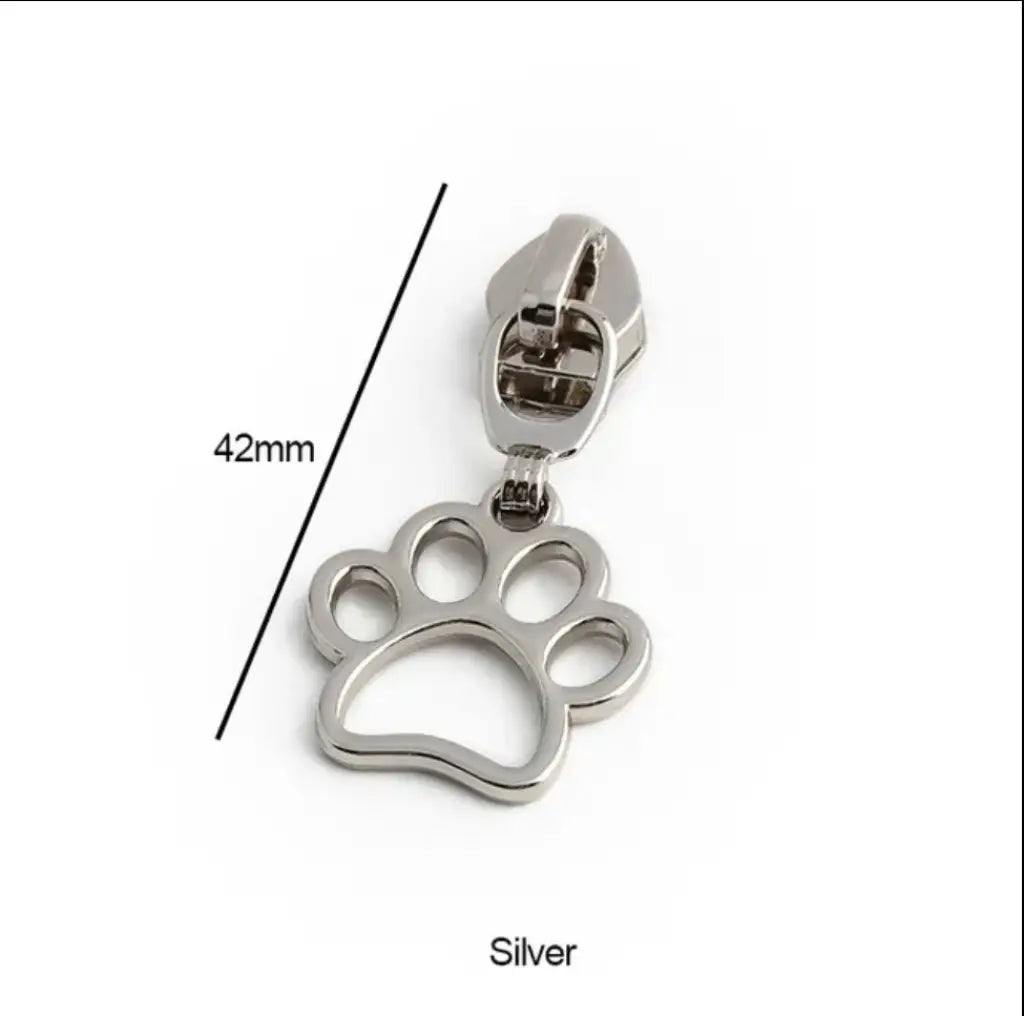 Zipper Mini Pfote Gold - Reißverschluss Schieber Gr.5
