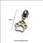 Zipper Mini Pfote Gold - Reißverschluss Schieber Gr.5