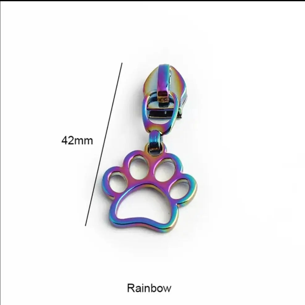 Zipper Mini Pfote Gold - Reißverschluss Schieber Gr.5