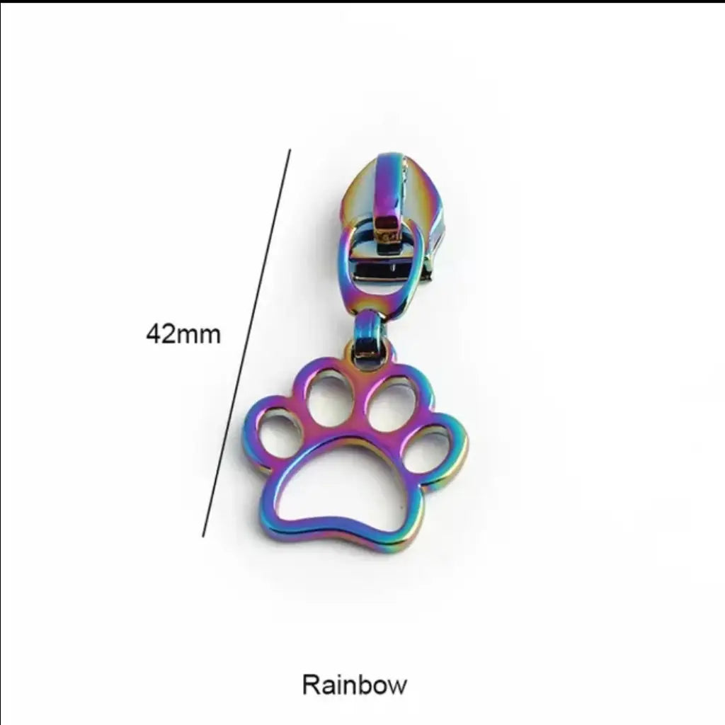 Zipper Mini Pfote Gold - Reißverschluss Schieber Gr.5