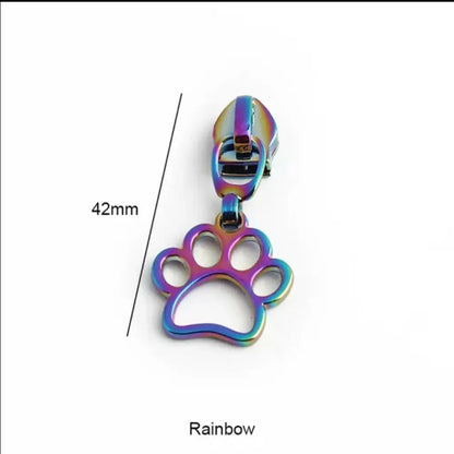 Zipper Mini Pfote Gold - Reißverschluss Schieber Gr.5