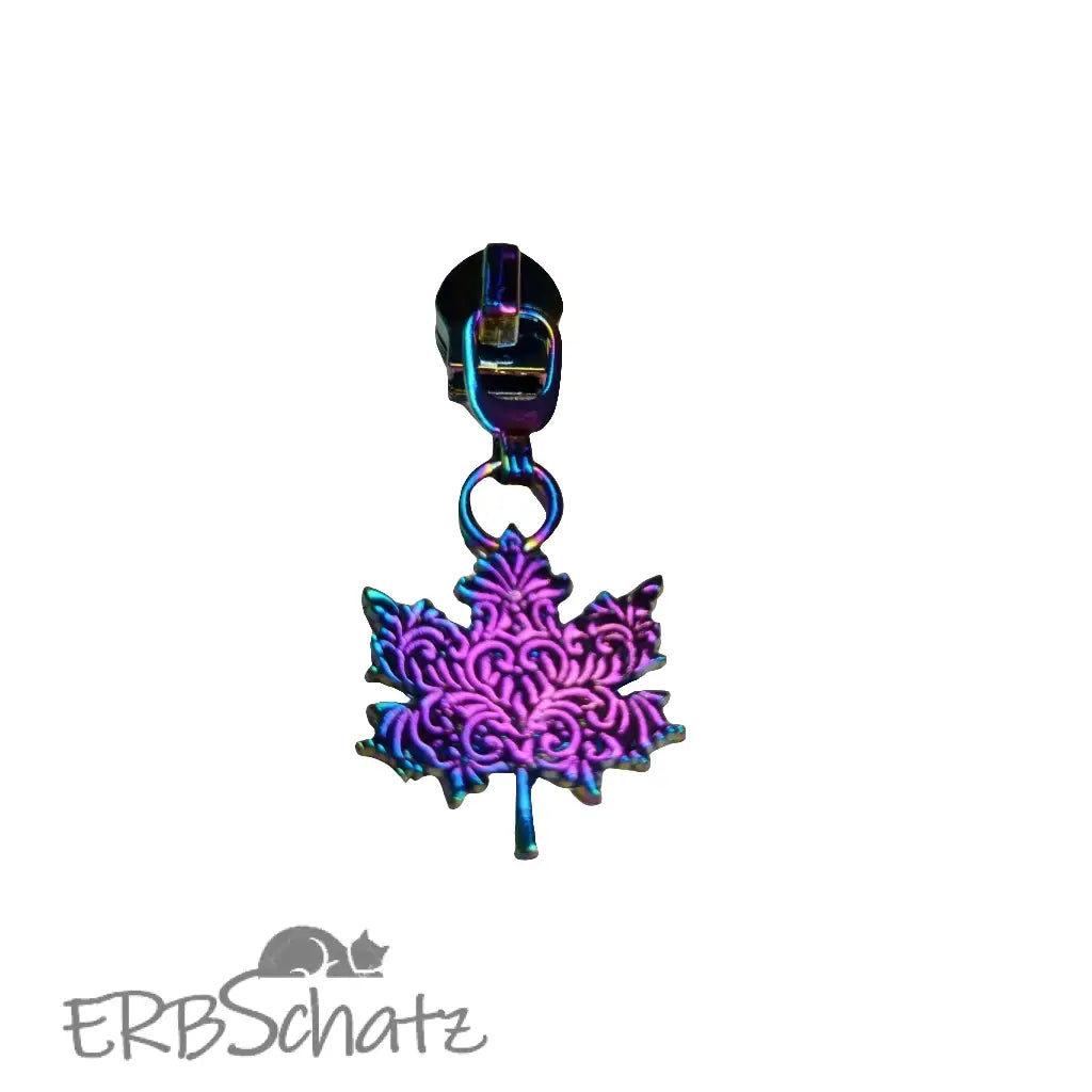 Zipper Mystic Leaf Rainbow - Reißverschluss Schieber Gr.5