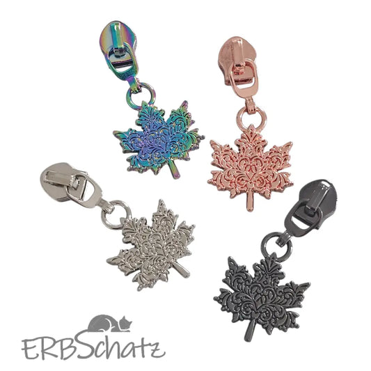 Zipper Mystic Leaf Rainbow - Reißverschluss Schieber Gr.5