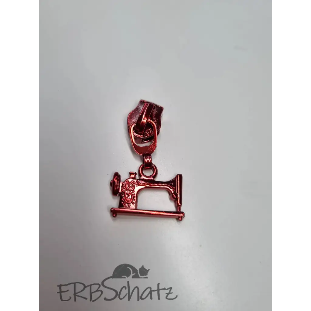 Zipper Nähmaschine metallic bunt - Rot
