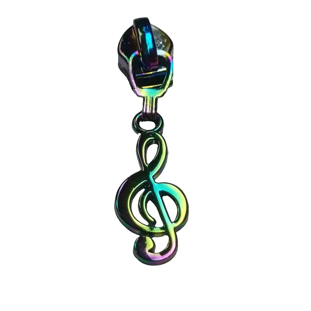 Zipper Notenschlüssel Rainbow - Reißverschluss Schieber Gr.5
