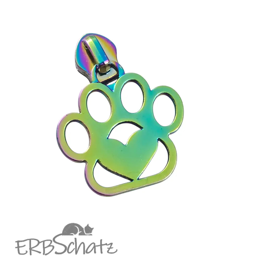 Zipper Pfote Regenbogen - Reißverschluss Schieber Gr.5