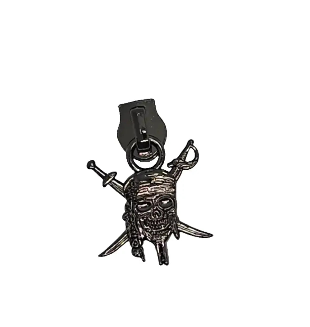 Zipper Pirate Skull Roségold - Reißverschluss Schieber Gr.5