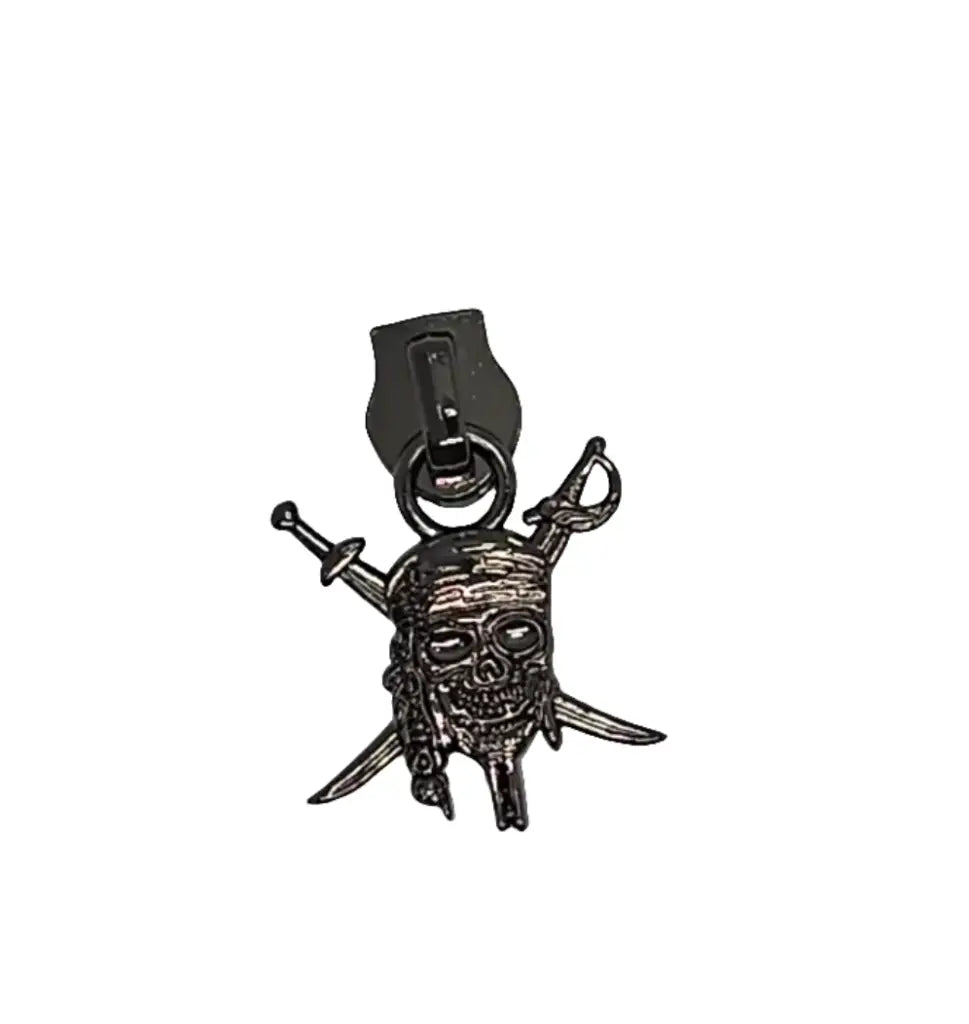 Zipper Pirate Skull Roségold - Reißverschluss Schieber Gr.5