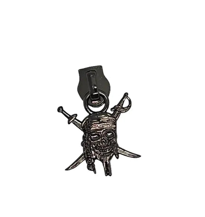 Zipper Pirate Skull Roségold - Reißverschluss Schieber Gr.5