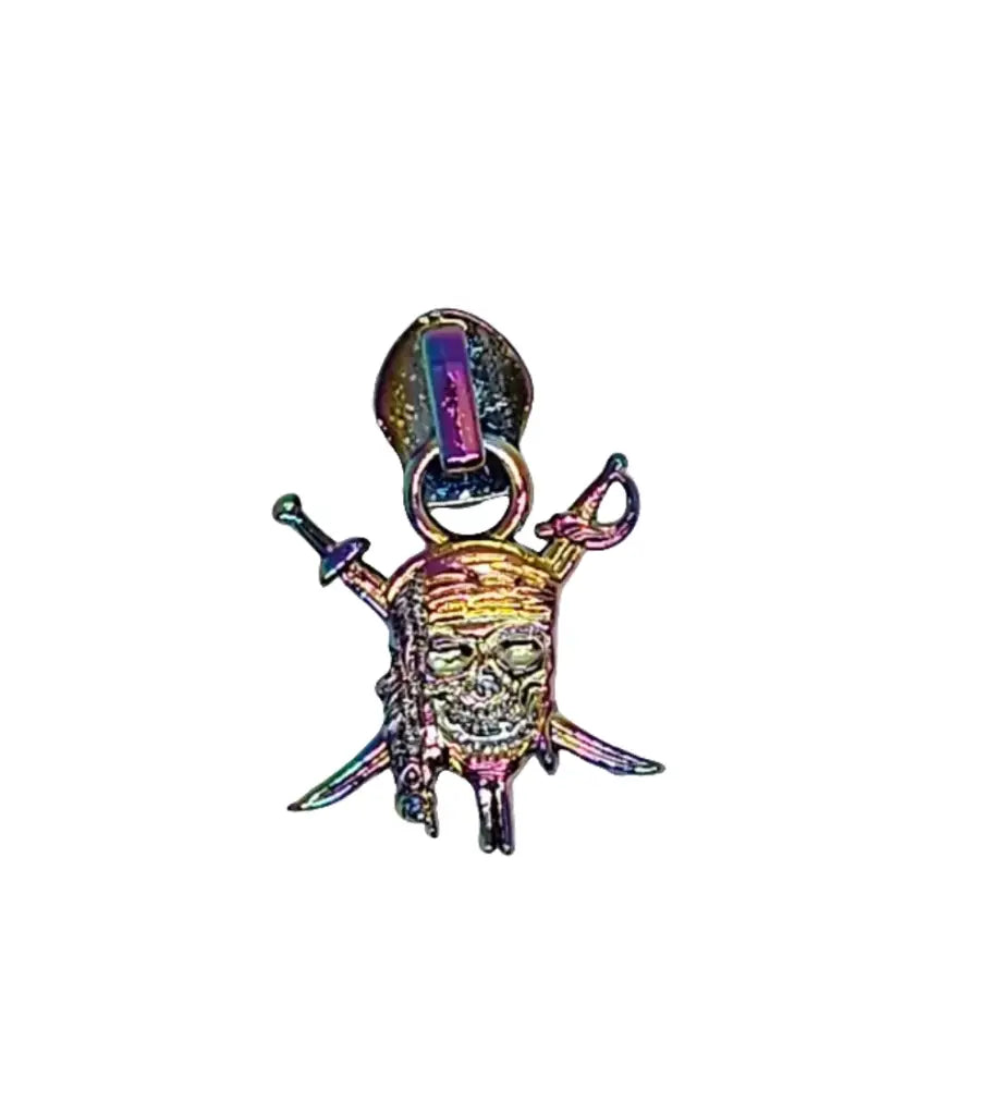 Zipper Pirate Skull Roségold - Reißverschluss Schieber Gr.5