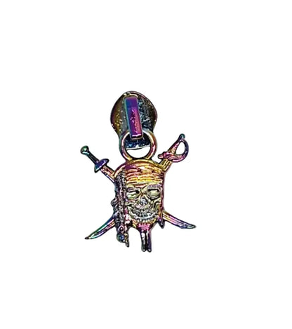 Zipper Pirate Skull Roségold - Reißverschluss Schieber Gr.5