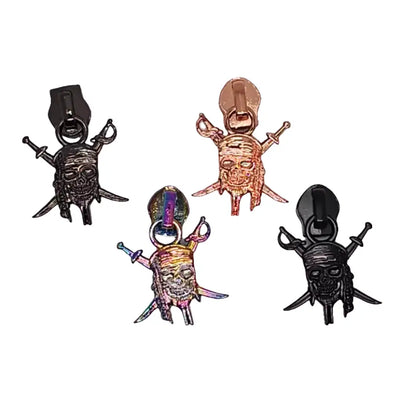 Zipper Pirate Skull Roségold - Reißverschluss Schieber Gr.5