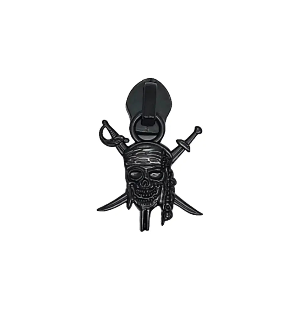 Zipper Pirate Skull Roségold - Reißverschluss Schieber Gr.5