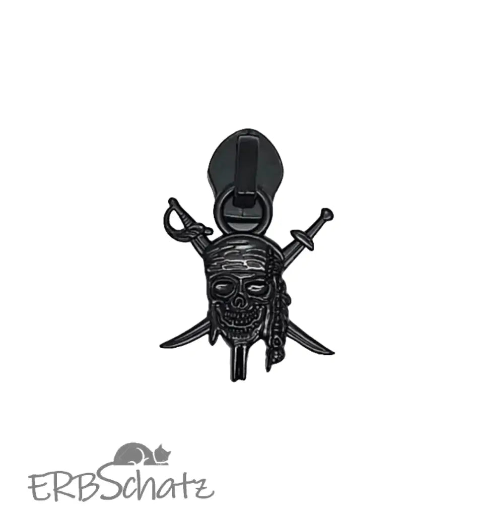 Zipper Pirate Skull Roségold - Reißverschluss Schieber Gr.5