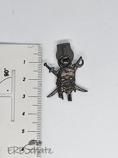 Zipper Pirate Skull Roségold - Reißverschluss Schieber Gr.5