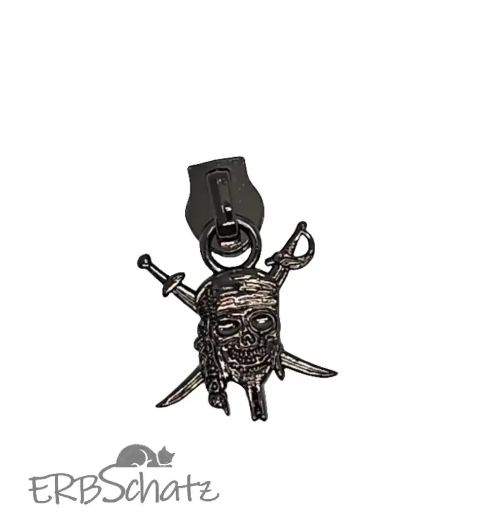 Zipper Pirate Skull Roségold - Reißverschluss Schieber Gr.5
