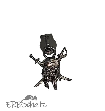 Zipper Pirate Skull Roségold - Reißverschluss Schieber Gr.5