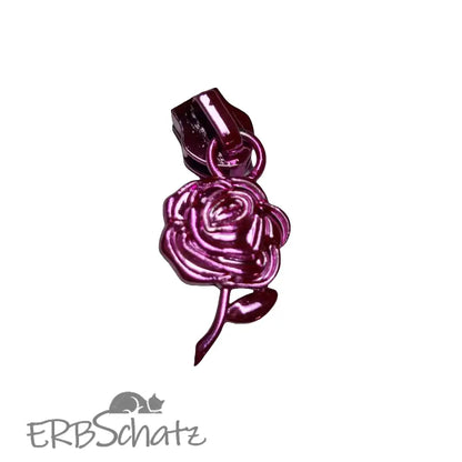 Zipper Rose bunt Blau - Reißverschluss Schieber Gr.5