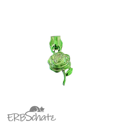 Zipper Rose bunt Blau - Reißverschluss Schieber Gr.5