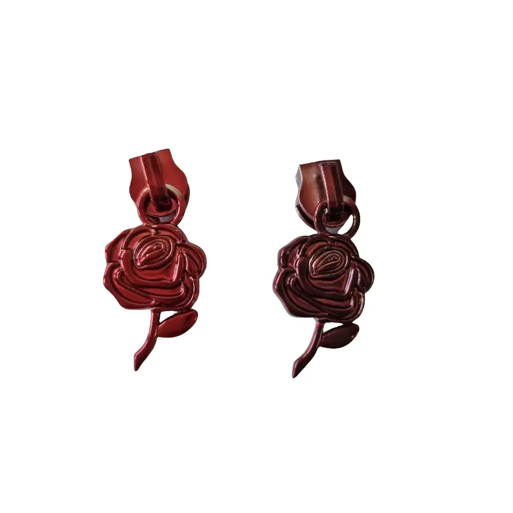 Zipper Rose bunt Blau - Reißverschluss Schieber Gr.5
